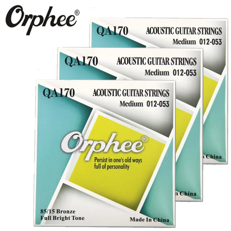 

Orphee QA170 012-053 Acoustic Guitar Strings 80/15 Bronze Hexagonal alloy Vacuum Packaging Musical Instrument Accessories 3Set
