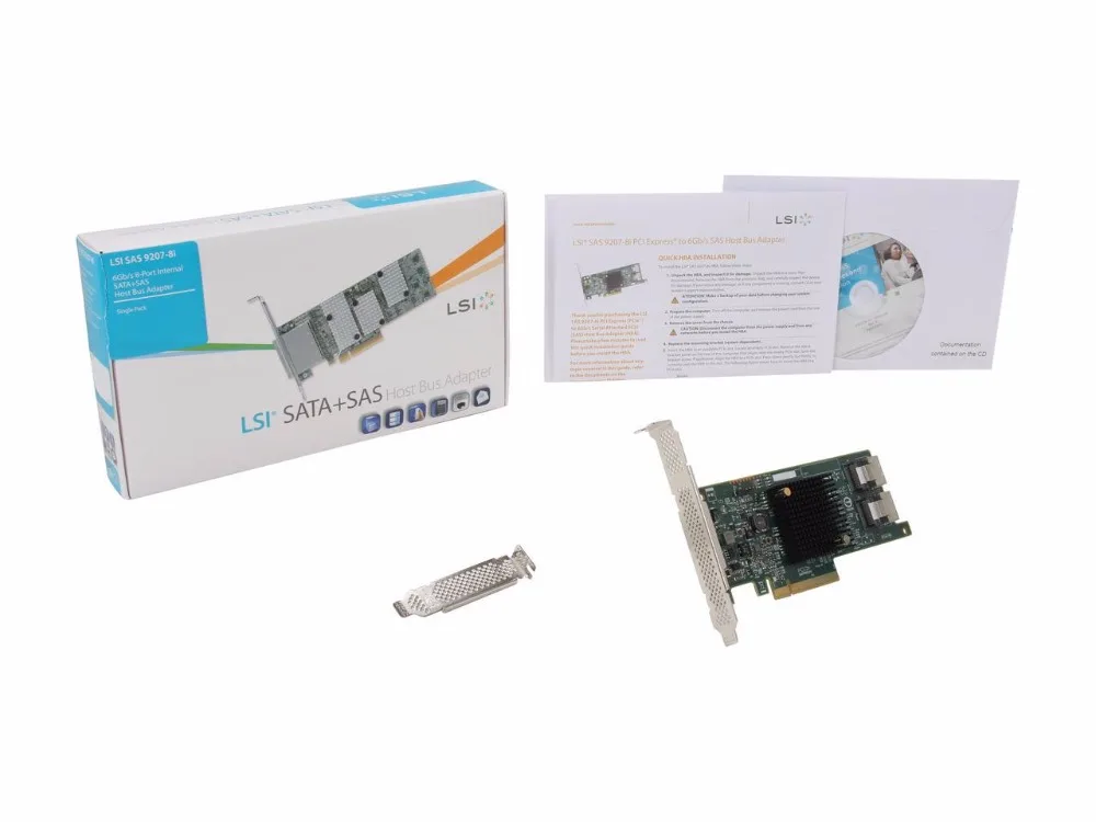 RaidStorage Avago LSI SAS 9207 8I LSISAS2308 IT B 8 port HBA jino SFF8087 6Gb PCI E 3 0 X8 карта контроллера сделано в
