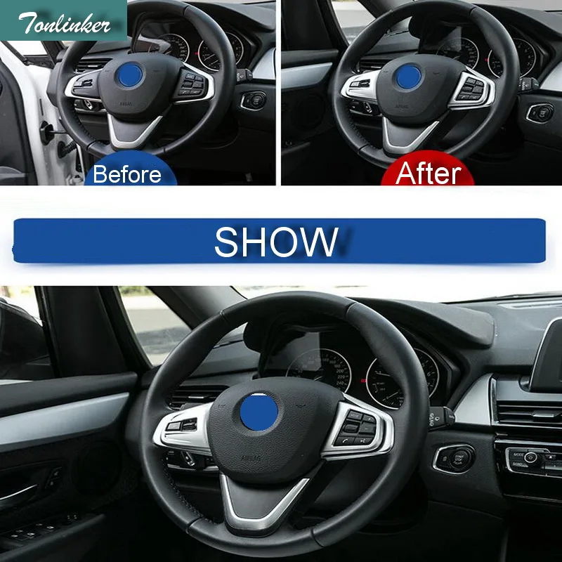 Tonlinker 2 шт. автостайлинг DIY ABS рулевое колесо 3 9 O часы блестки чехол наклейки для Bmw