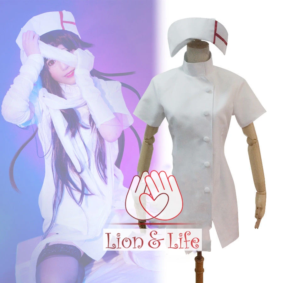 

Danganronpa 3 Side: Despair Mikan Tsumiki White костюм медсестры для Косплей + бандаж