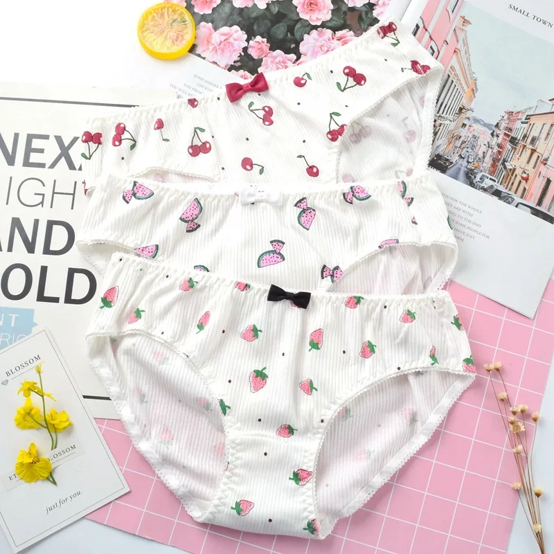 SP & CITY японское нижнее белье из хлопка с мультяшным фруктовым принтом для