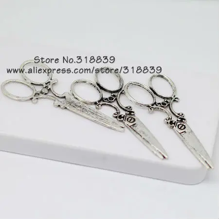 Античная Бронза Металлические большие ножницы подвески для самостоятельного