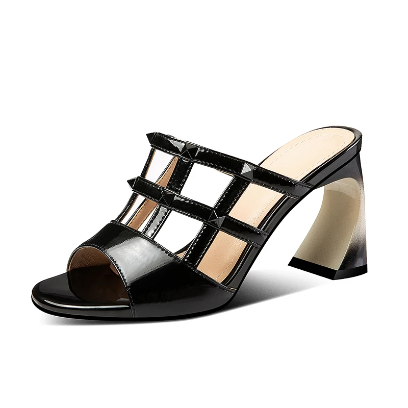 Женские босоножки из натуральной кожи обувь на платформе и Высоком толстом