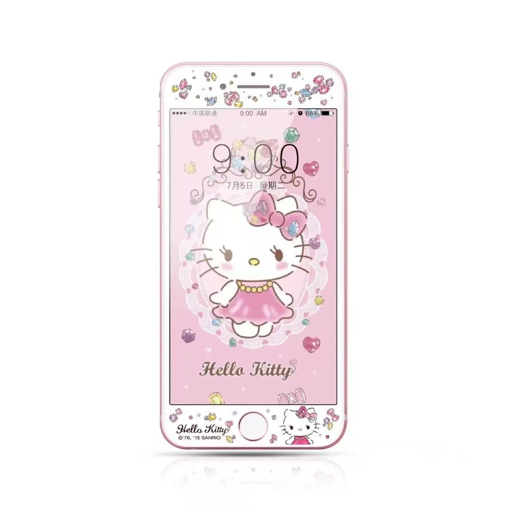 Dress Kitty Kitty Защитная пленка для экрана из закаленного стекла для iphone 8 Plus 6 6s 7 Plus Tom Jerry Bear мультяшная 3D изогнутая кромка пленка для полного покрытия DH84 - Цвет: Dress Kitty