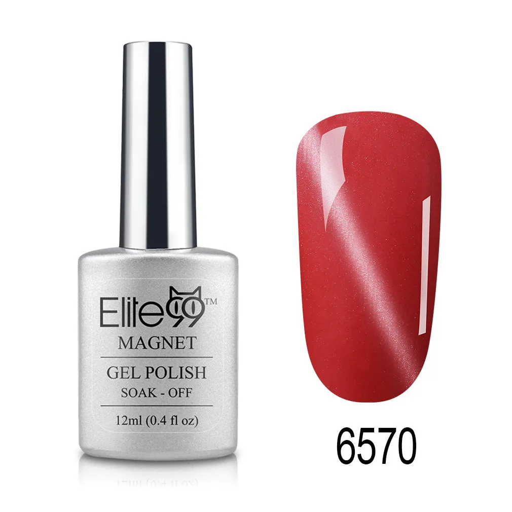6570 Elite99 12ml Cat Eye Gel Nail Polish Soak Off Magnetic UV Gel Varnish Nail Art Manicure Gel Semi Permanent 3D Effect Gel Lacquer - Цвет: 6570