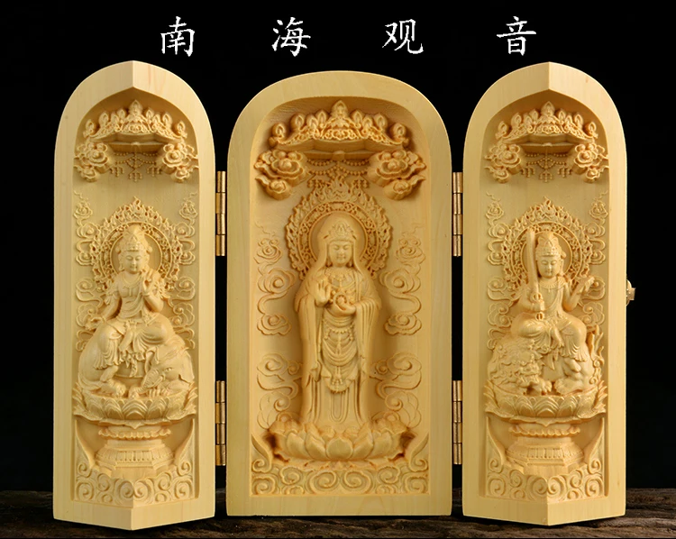 

Sacred holy Talisman efficacious Protection Bless family health safety GUAN YIN Goddess of the Sea MAZU Wood carving ART statue
