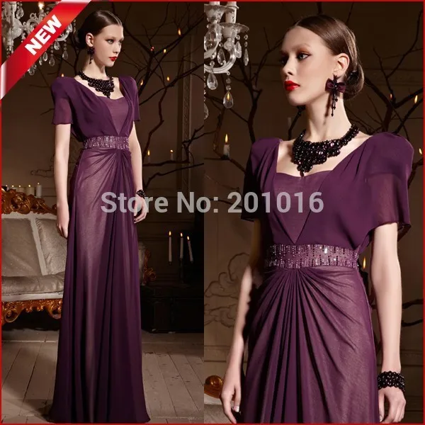 Fast Shipping ! Kingfox 30619 Floor Length Short Sleeves Backless Purple Bridesmaids Dresses | Свадьбы и торжества