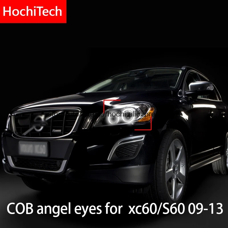 

Для Volvo XC60 S60 2009-2013 с проектором COB Led дневной свет Белый Halo Cob Led Angel Eyes Ring Error Free Ultra bright