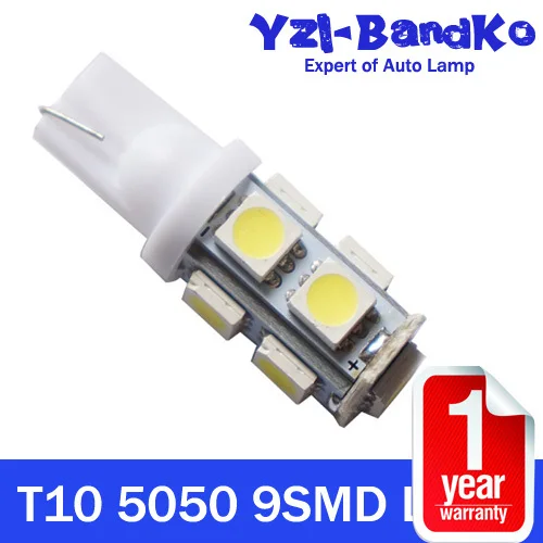 Бесплатная доставка Высокая мощность белый DC12V T10 9 светодиодный 9smd 5050 9SMD