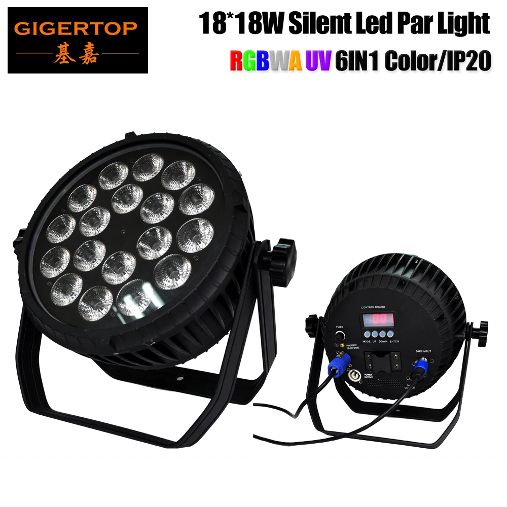 

Freeshipping RGBWAU 6 IN 1 18x18W Non waterproof Led Par Light LCD Display Casting Aluminum Case DMX 6/10 Channels TP-P119