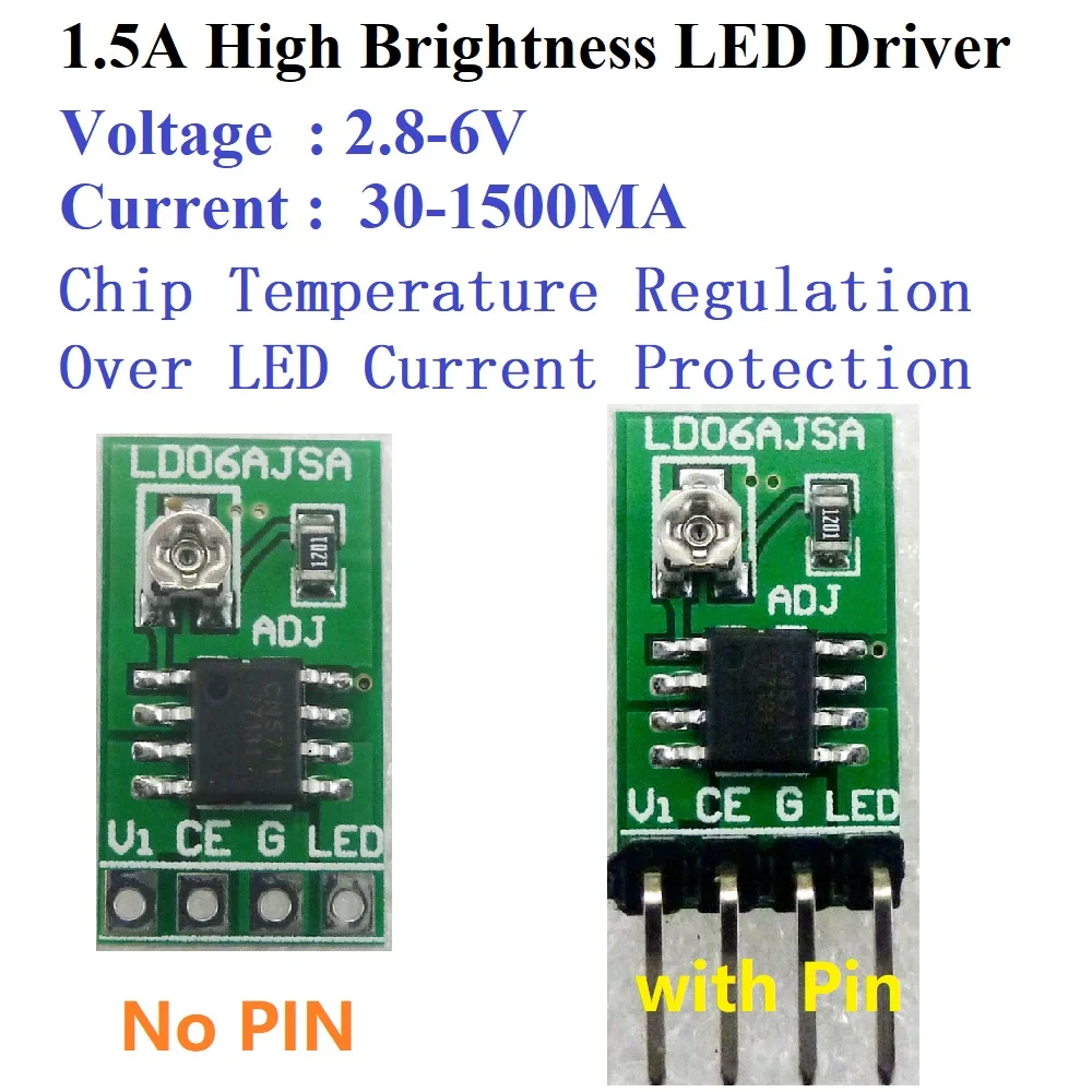 

3 Pcs DC 3-6V 0.03-1.5A Adjustable LED Driver PWM Controller DC-DC Constant Current Converter For Arduino MEGA2560 Breadboard