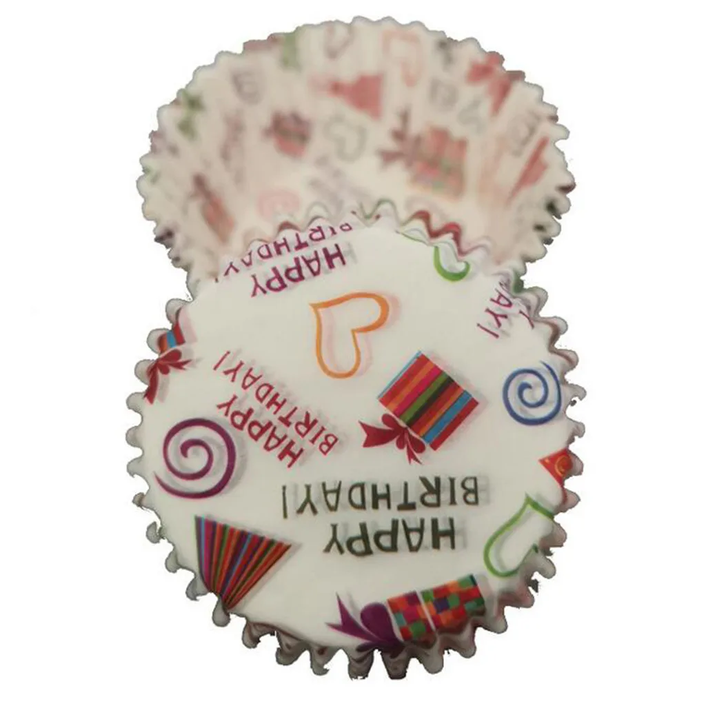 Прямая поставка 100 шт. Разноцветные бумажные формы для торта капкейков фликеры