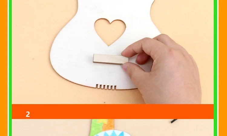 DIY Детская мини-гитара игрушки ручной работы для детей Gitaar живопись ребенок укулеле детский сад ремесла обучающие средства раннего образования игрушка