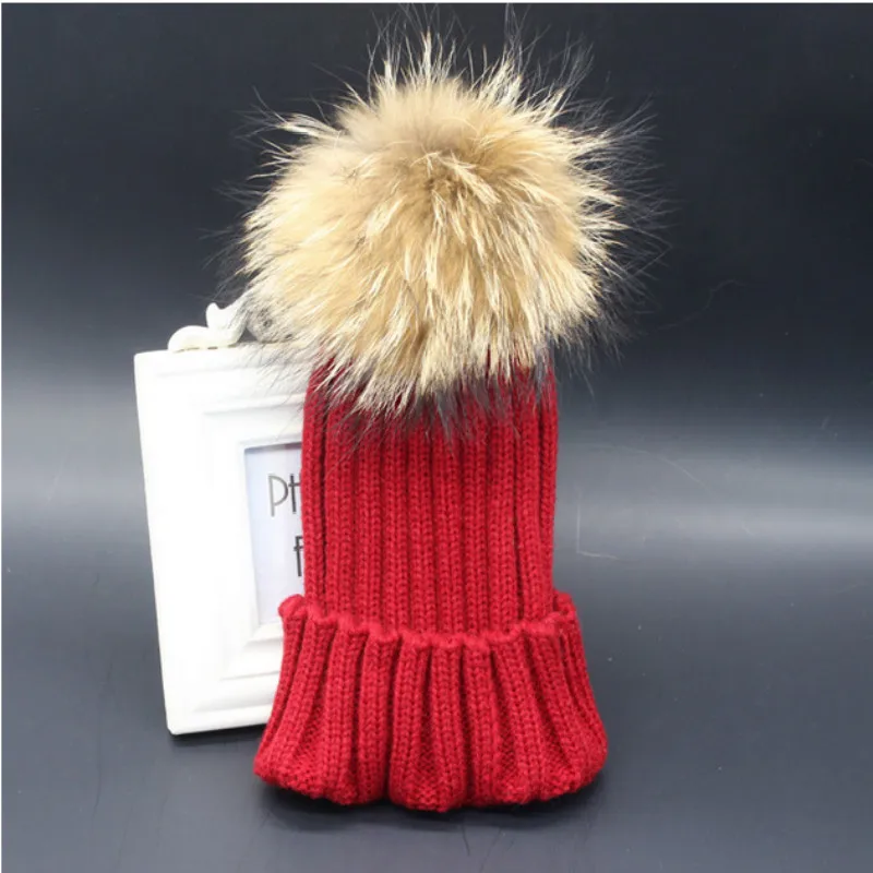 Который в душе детская шапка из натурального меха енота для мальчиков и девочек