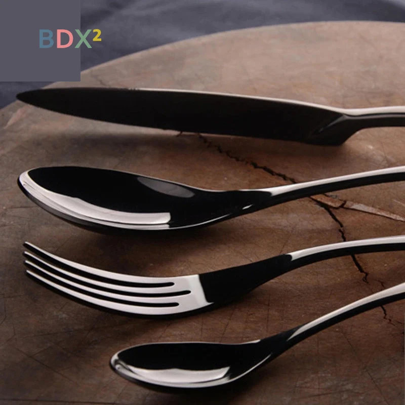 Зеркало из нержавеющей стали с глянцевым покрытием черные титановые столовые