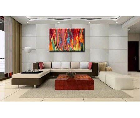Бесплатная доставка ручная роспись современные абстрактные картины с огнем на