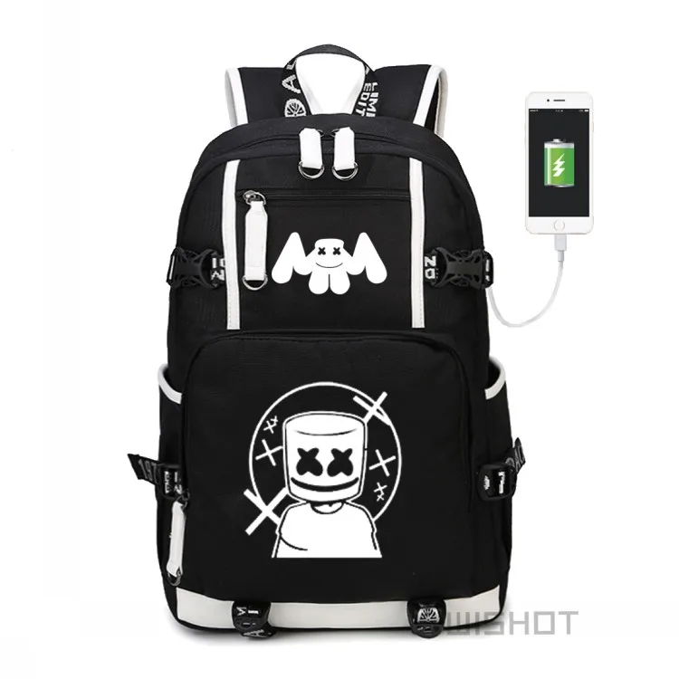 Black4 WISHOT рюкзак Многофункциональный USB зарядка для подростков мужчин wo мужчин студентов школьные сумки Дорожная светящаяся сумка - Цвет: Black4