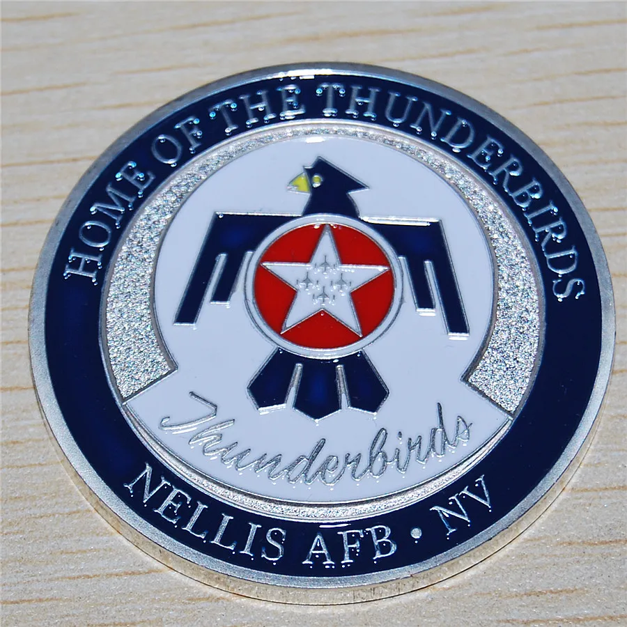 Бесплатная доставка 5 шт./лот США. База ВВС Nellis база Thunderbirds USAF Challenge Coin|us coins|coin coinslot