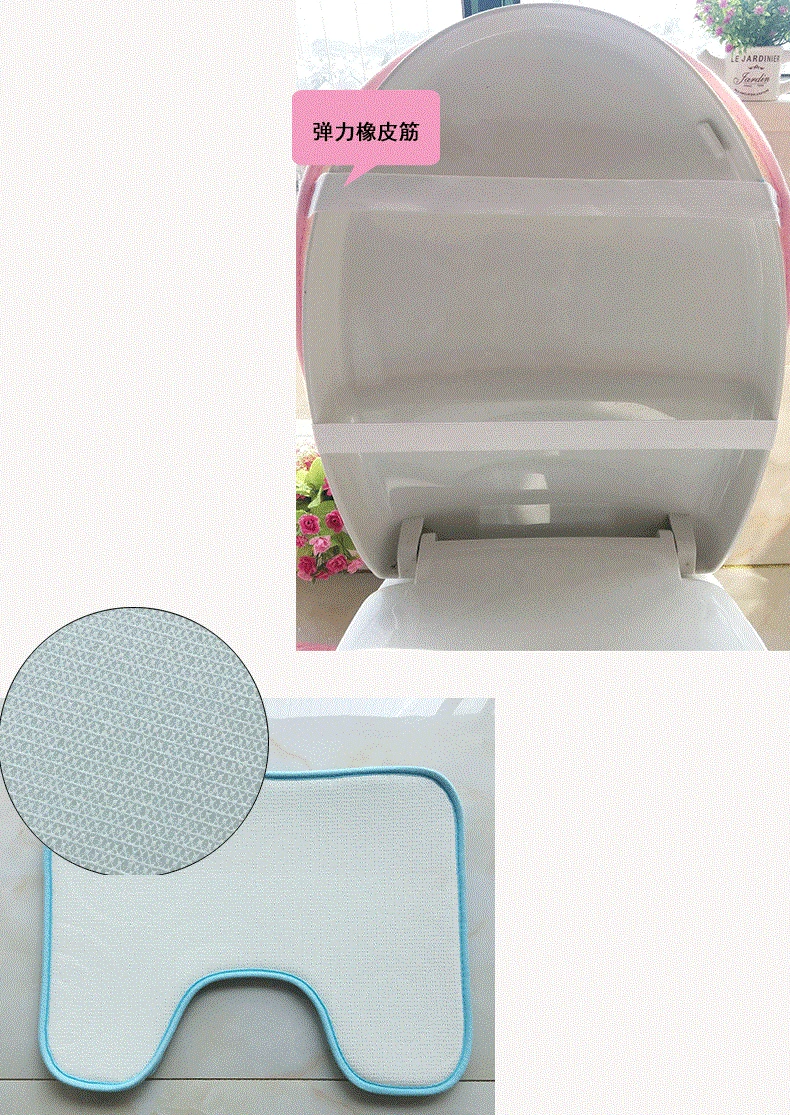 3 pcs/set Modern Embossing Solid Color Bathroom Mats Toilet Carpet Toilet Anti-skid Mat Sets Bath Mat Closestool Cover Floor Rug