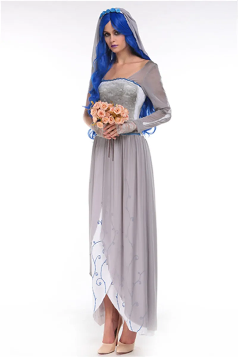 Женское платье для костюмированной вечеринки на Хэллоуин с привидением зомби и