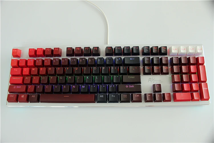 MP 104 ключи утолщение PBT двойной выстрел подсветка красный градиент Keycap OEM профиль для проводной USB механическая клавиатура
