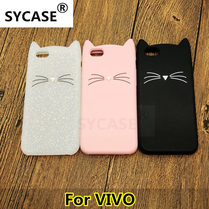 Sycase с модным животным КРЫШКА ДЛЯ VIVO X6 плюс X7 X9 X9S X20 борода кошачьими ушками на