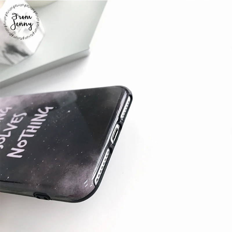 От Jenny серый письмо чехол для iphone X 8 плюс 6 мягкий ТПУ задняя крышка 7 plus S + простой |