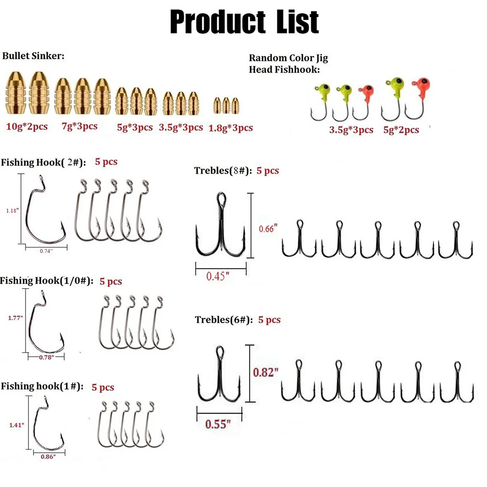 

128Pcs/Box Fishing Tackle Set Baits Hooks Sequins Lures Freshwater Fishing Accessories BHD2