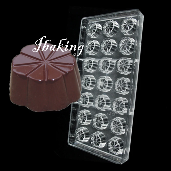 Твердый цветок в форме 21 полости Поликарбонат шоколад для приготовления желе и
