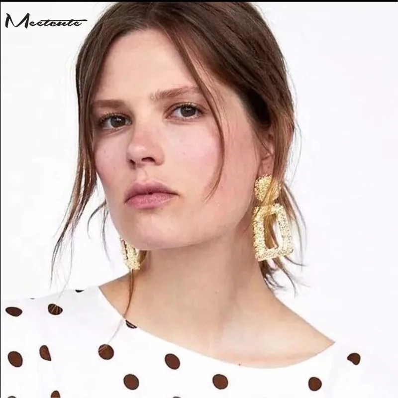 Meetcute 2018 новый дизайн из металла в стиле панк геометрические Макси массивные