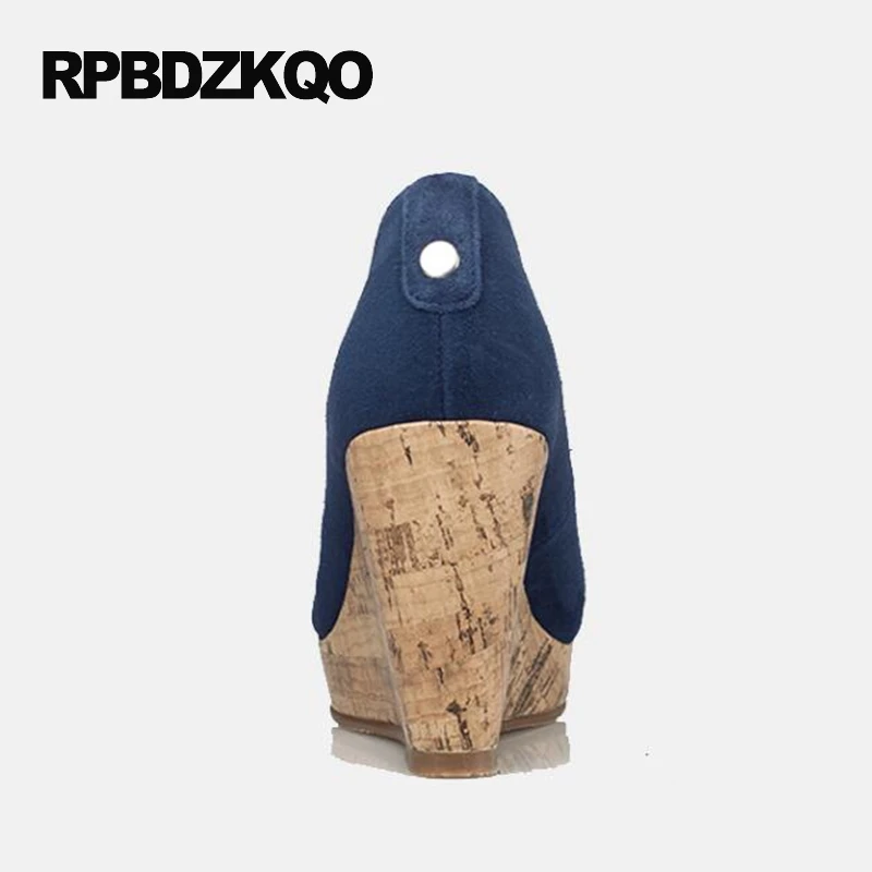 женщина Плюс размер Платформа Настоящая кожа насосы высшее качество высокие