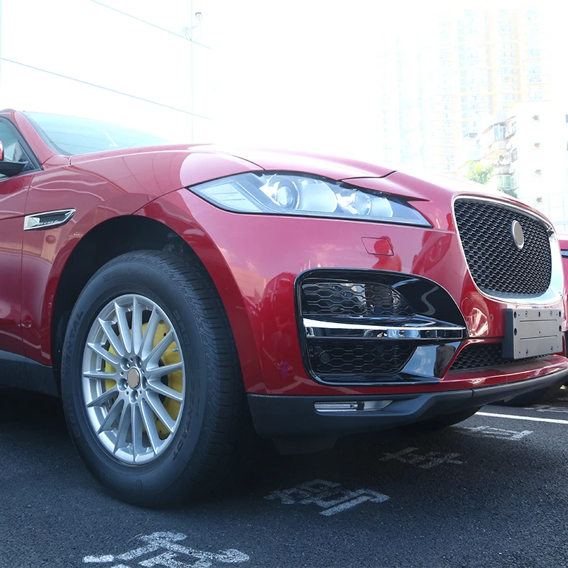 4 шт. для Jaguar F-Pace f pace X761 автомобильный Стайлинг глянцевый черный АБС Хром Передняя противотуманная фара рамка Крышка отделка Аксессуары