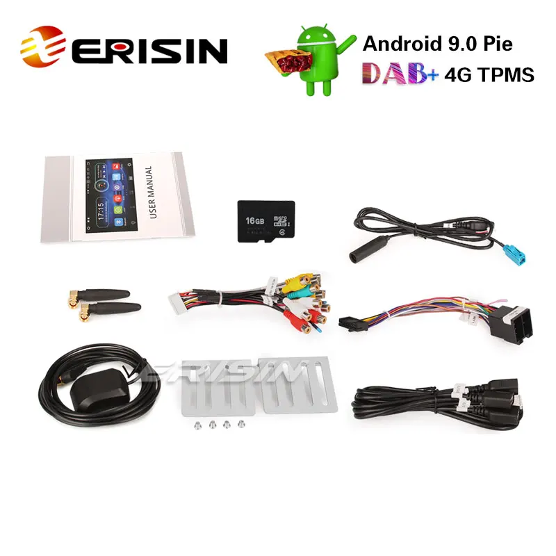 Авторадио Erisin ES4970U 7 " двойной Din DAB Android 9 0 GPS WiFi DVB T2 OBDII Bluetooth Navi 4G RDS|Автомагнитолы|