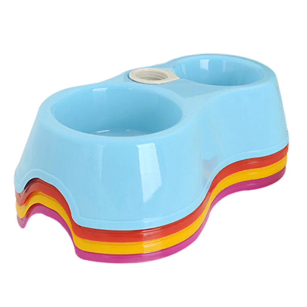 1 шт. кормушка для кошек и собак миска с двумя портами пластиковый автоматический