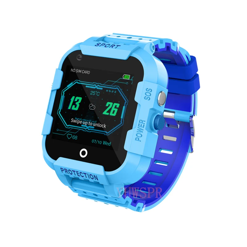 BLUE 4G Смарт часы детские gps трекер часы водонепроницаемые IP67 видео Вызов gps LBS Wi-Fi расположение SOS Вызов Детские умные часы подарок DF39 - Цвет: BLUE
