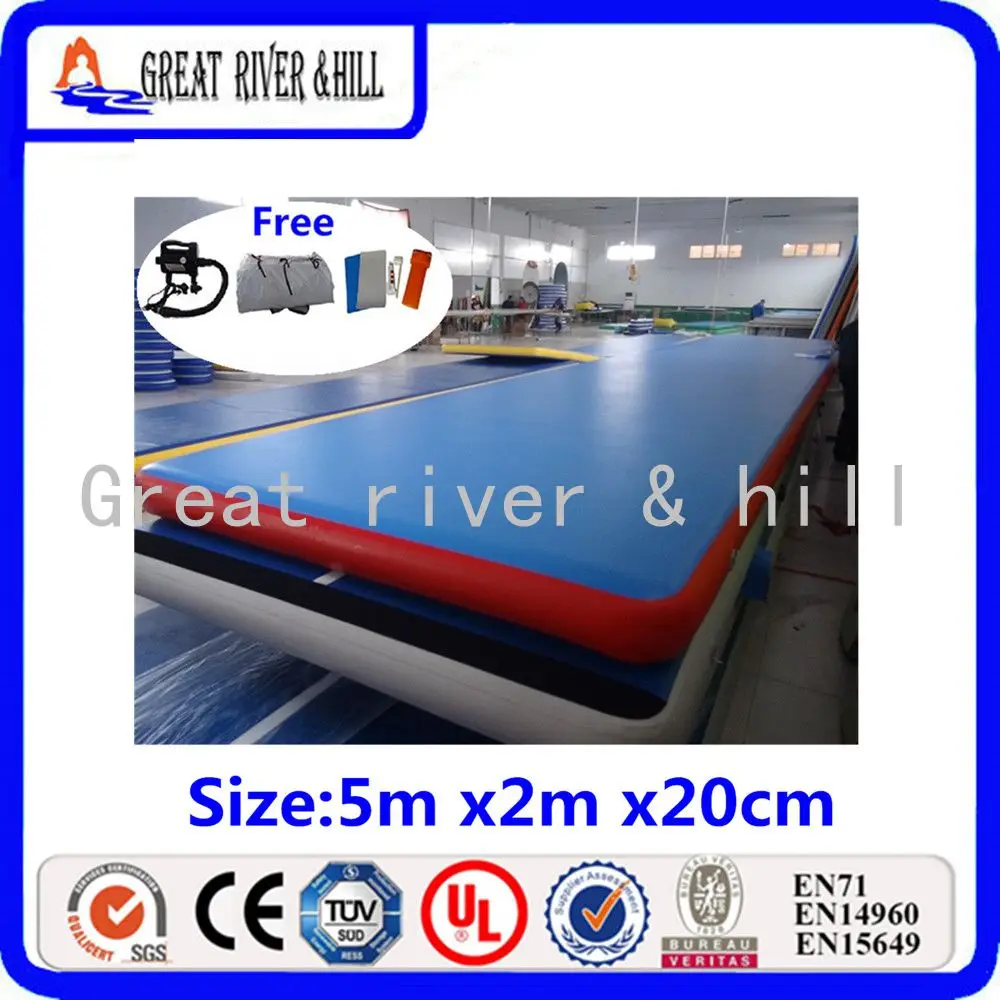 

2017 Hot Sale Distinctive Inflatable Mat for water beach with fedex shipping (blue red )5m x2m x20cm