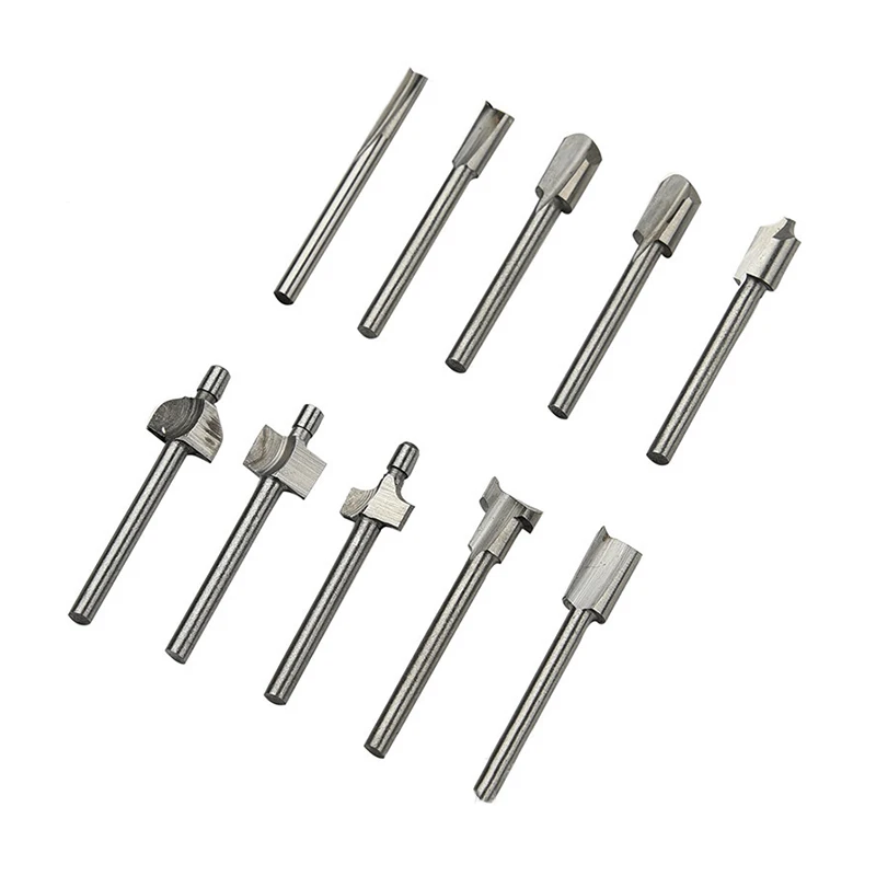 10 шт./компл. 3,2 мм фасонные фрезы hss дерева фреза подходит Rotary Tool Set
