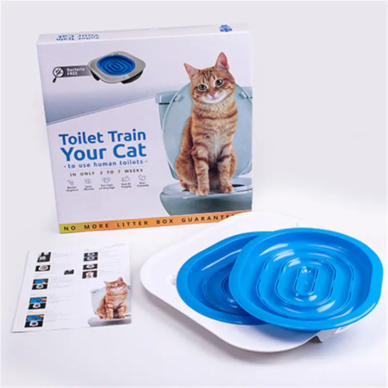 

Plastic Cat Toilet Training Kit Seat Litter Tray Professional Puppy Cat Litter Mat Pet Cleaning Cat Training Supplies