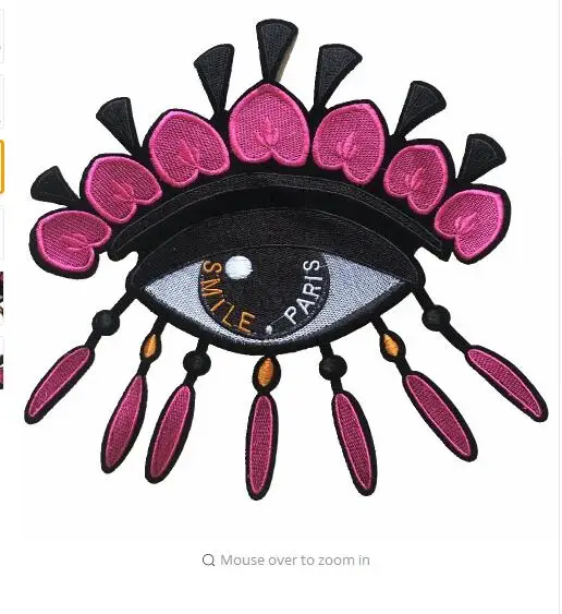 DingDian 2pcs/lot Pink Eye Patches DIY Sewing Accessories Big Design Applique Patch for Clothes Decoration Scrapbook Patchwork | Дом и сад