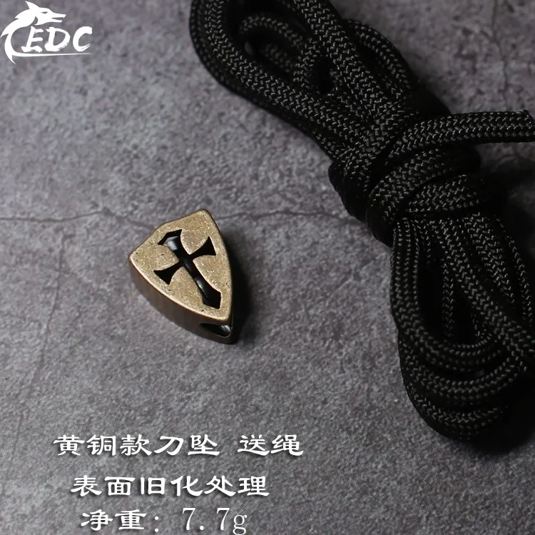 brass A105 титановый нож Подвеска со шнурком подвеска EDC Творческий Подвеска латунь фиолетовый Медь подвесной фонарик хвост веревки EDC гаджет - Цвет: brass