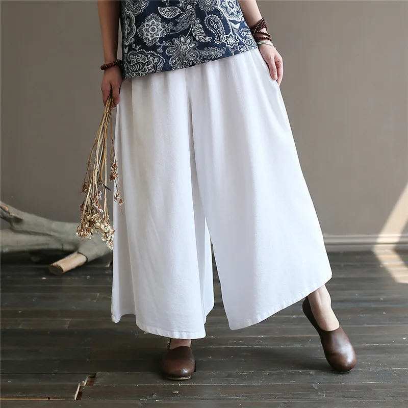 Женские белые брюки с эластичным поясом Брюки карманами весна 2019 размера плюс