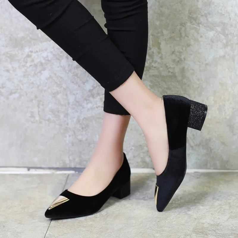 Женские туфли лодочки с острым носком размеры 34 46|fashion heels|heels fashionthick heel |