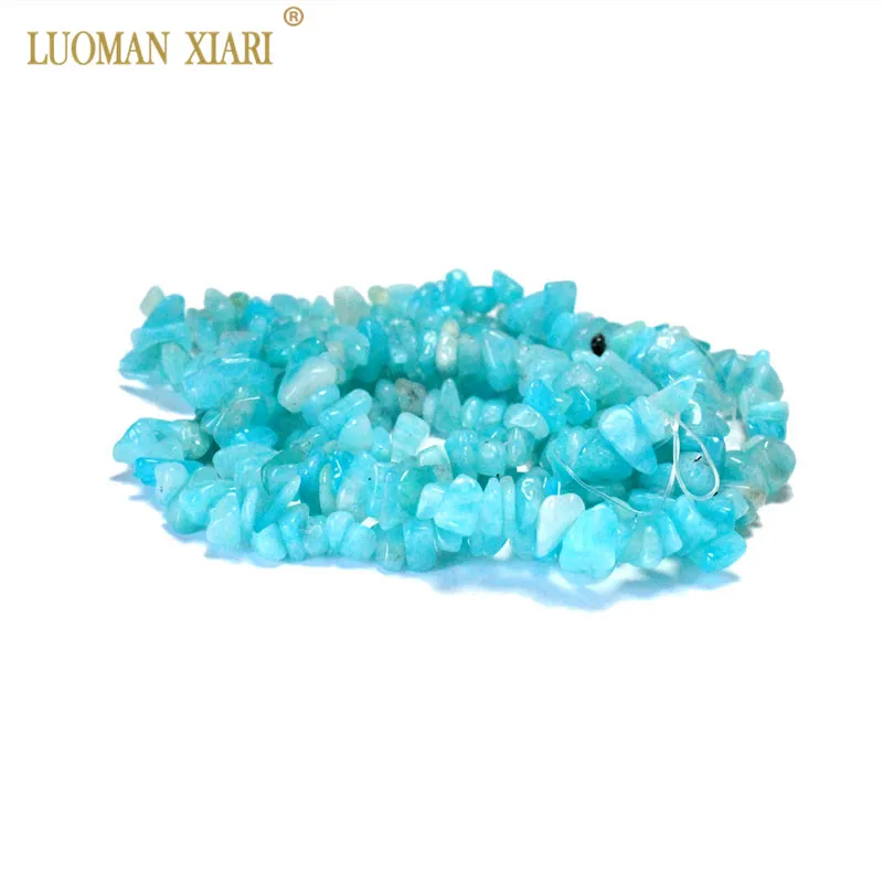 Оптовая продажа 100% натуральный гравий форма синего амазонита 5 8 мм камень бисер