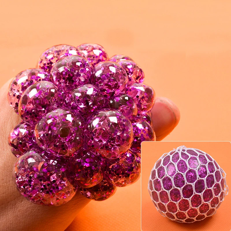 Антистрессовая игрушка "Цветной виноградный шарик" Squishy Squish Toy для снятия напряжения, сжатия и шуток для детей и взрослых, подарки.