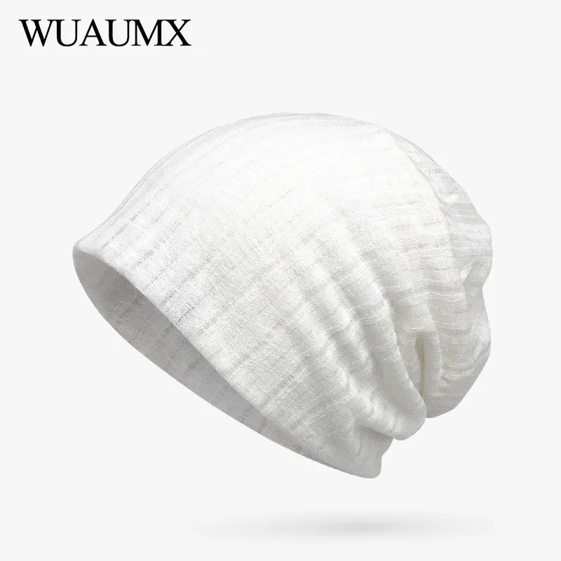 Модные однотонные шапки Wuaumx для женщин сезон весна лето тюрбан головной убор