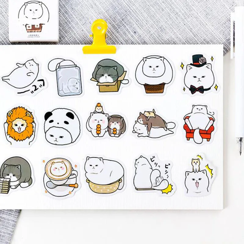 Милый Стикеры канцелярских принадлежностей в виде толстого кота s мобильный