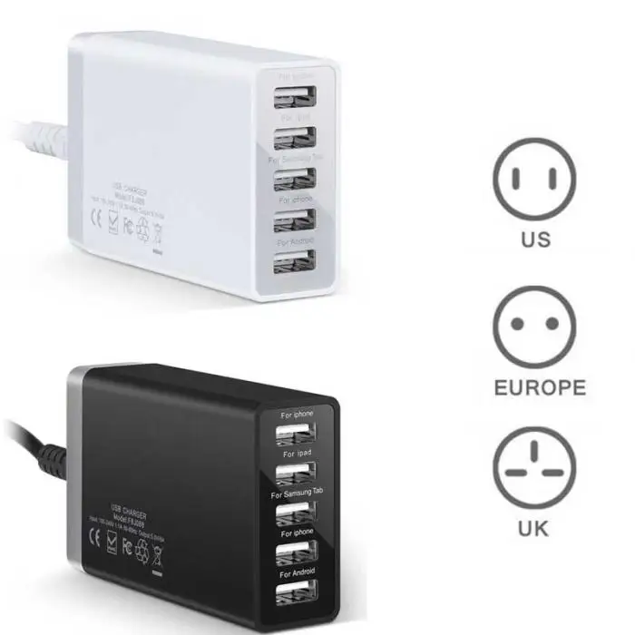 Новинка; Лидер продаж 5-Порты и разъёмы зарядка через usb станция мульти-Порты и разъёмы Зарядное устройство Домашний Настольный концентратор для iPhone iPad Air iPad Mini samsung huawei QJY99