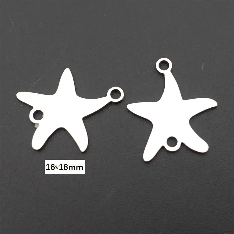 sea star Соединители из нержавеющей стали животные лошадь Бэтмен кошка Фламинго Дельфин Ящерица Собака Лебедь Подвески Diy Изготовление, поиск ювелирных изделий 5 шт./лот - Цвет: sea star