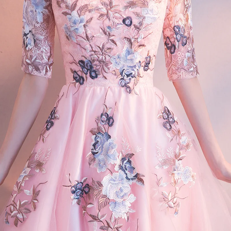 Женское платье Ципао розовое с воротником стойкой размеры S XXL|Чонсамы| |