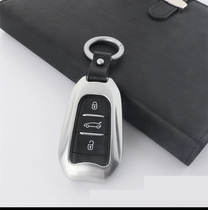 Чехол для автомобильного ключа из цинкового сплава и кожаного чехла набор ключей
